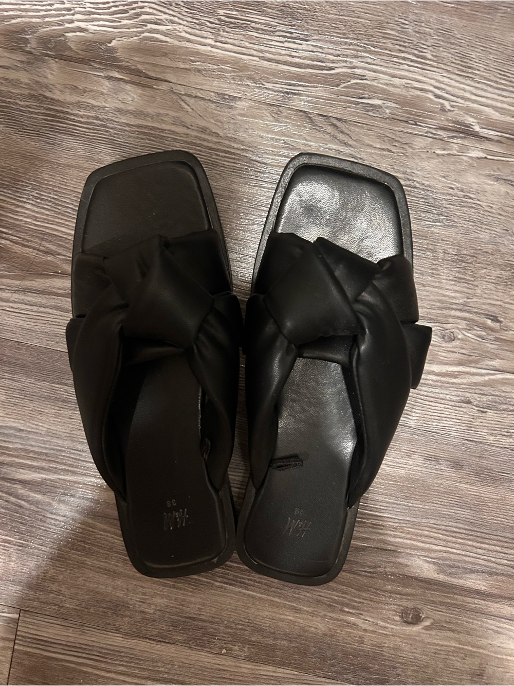 H&M Black Knotted Slide Mules - Women